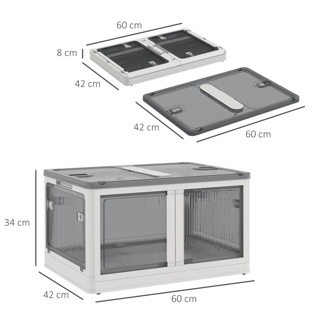 Cestino Folding Bianco Grigio ¨C zephmum ¨C 60x42x34 cm