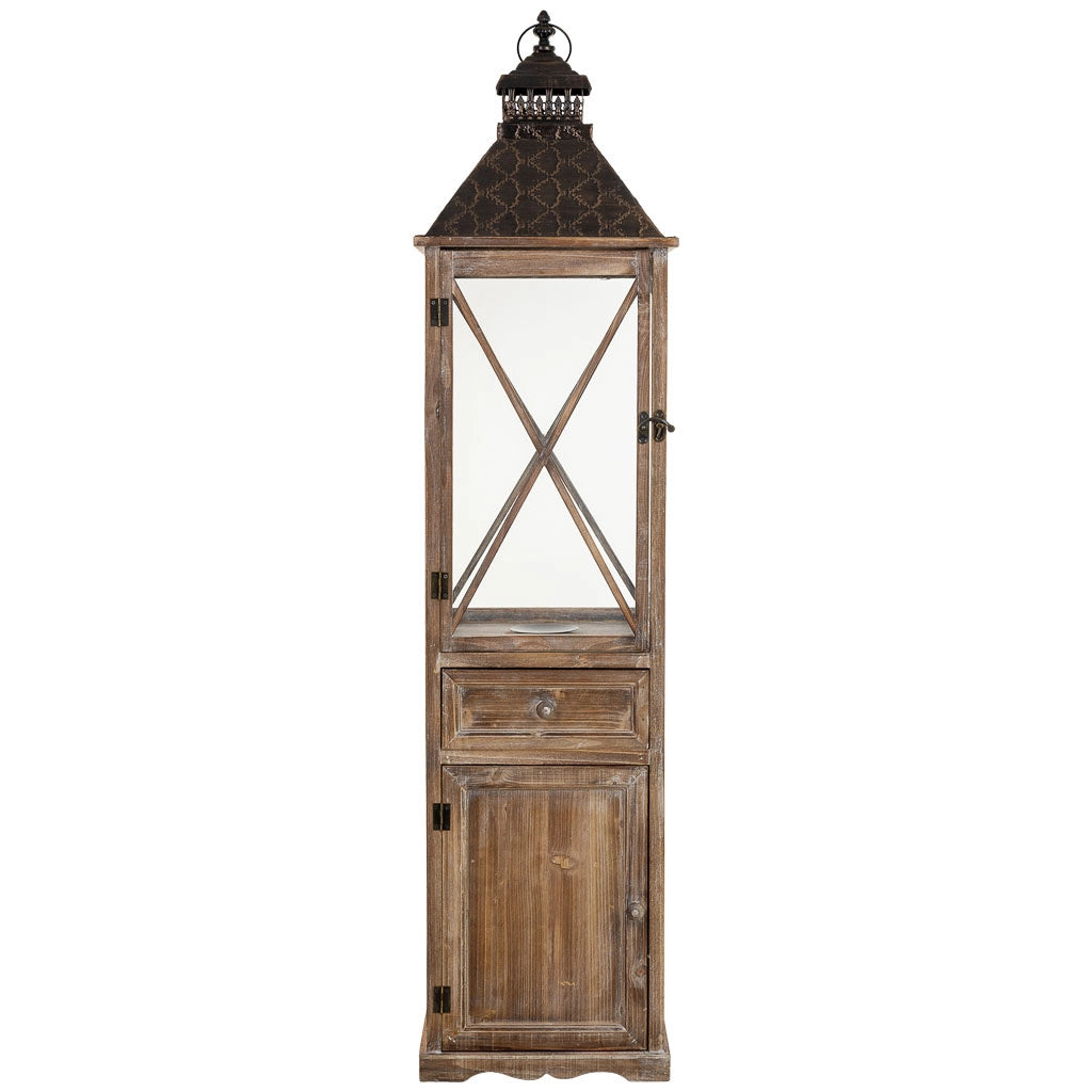 Lanterna in legno marrone 32x32x133h cm