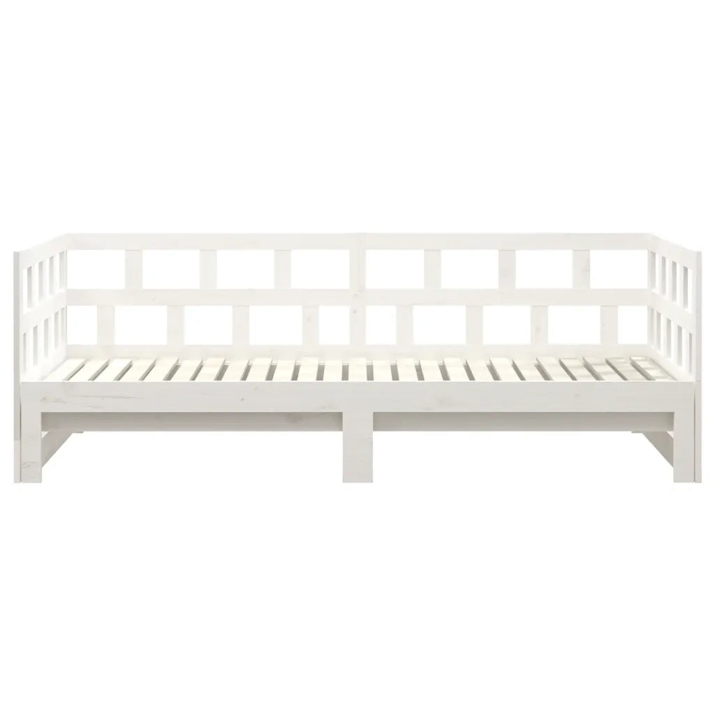 Dormeuse Estraibile Bianca Legno Massello di Pino 2x(90x200) cm  cod mxl 63289