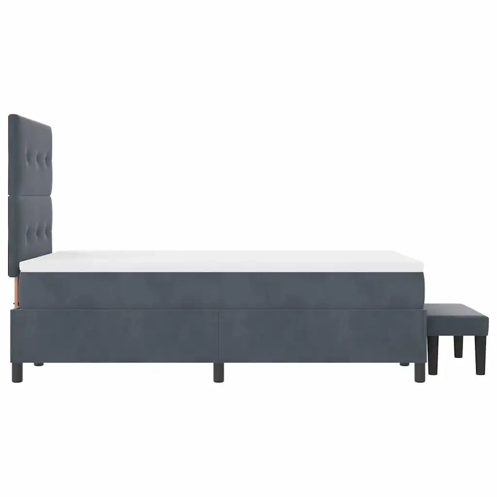 Letto a molle con testiera Grigio scuro 190 x 120 cm Velluto 3344499