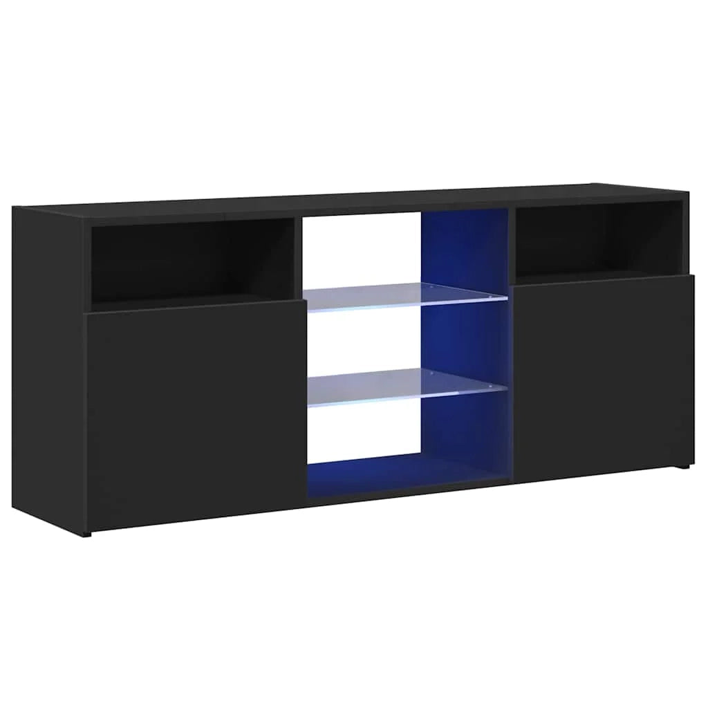 Mobile TV multimediale scaffale TV credenza mobile TV per sala da pranzo soggiorno camera da letto con luci LED 120 x 30 x 50 cm nero 02_0026515
