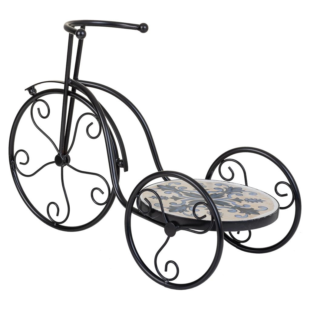 Supporto bici in mosaico Beige e ferro battuto 53x23,5x36h