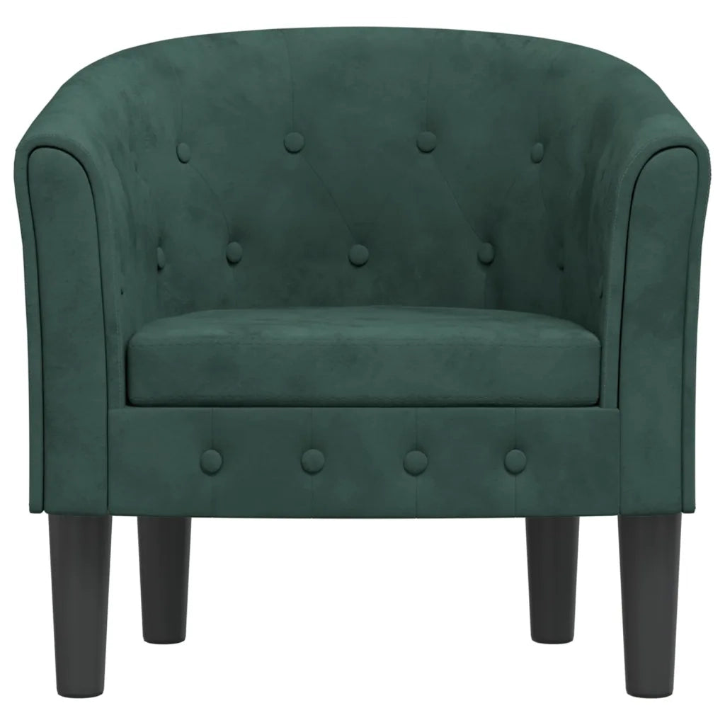 Poltrona Cabriolet Verde Scuro in Velluto 356472