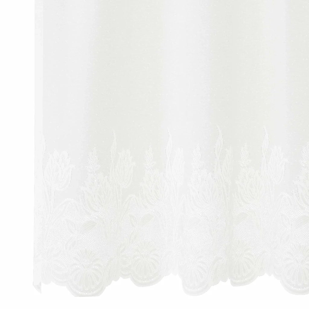 vidaXL Tende con tende Floreale Bianco 600 × 300 cm Poliestere