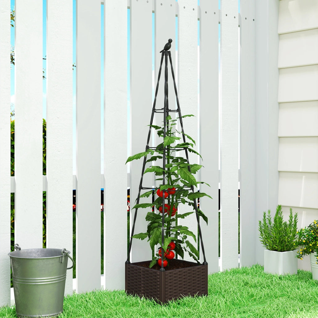 Jardinera con Griglia Metallo per Piante Rampanti ¨C Minimal ¨C 40x40x175 cm