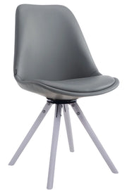 Sedia Calais in similpelle girevole bianco,grigio