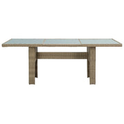 Tavolo da Giardino | Tavolino da esterno Marrone 200x100x74 cm in Vetro e Polyrattan
