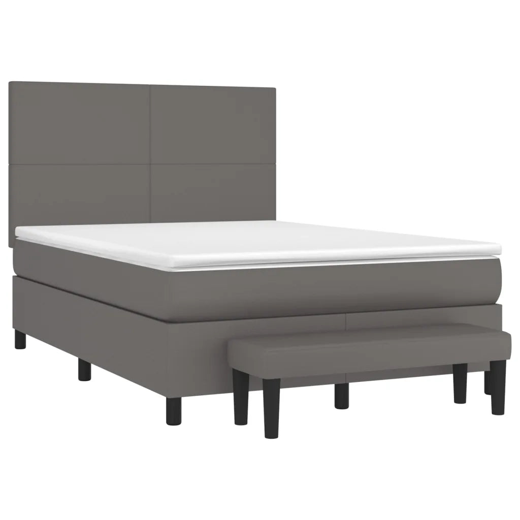 Giroletto a Molle con Materasso Grigio 140x190 cm in Similpelle 3137543
