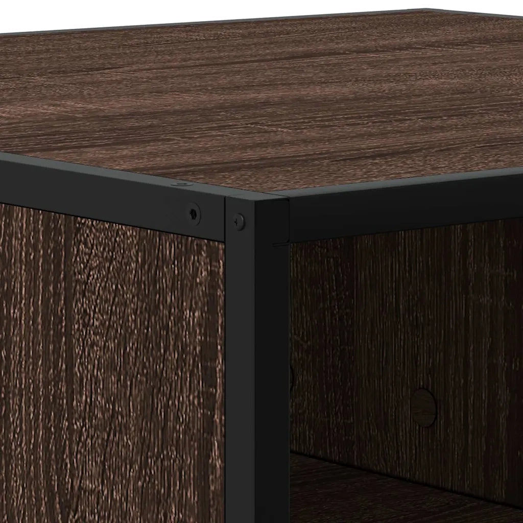 Tavolino Rovere Marrone 100x100x30 cm in Truciolato e Metallo 848778