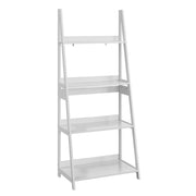 Libreria a scala con 4 ripiani e antiribaltamento - per studio - 86×47×13 cm - bianco