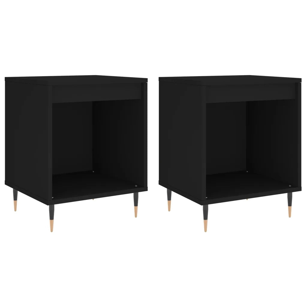 Comodini 2pz-Set di 2 Tavolino da notte Neri 40x35x50 cm in Legno Multistrato 966356