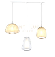 SOSPENSIONE BIANCO 3 LUCI RETTANGOLARE VETRI ALPHA AM + BETA AM + GAMMA TR 1176BI-S3 R ABG-TA