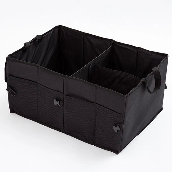 Organizzatore di bagagliaio – Ripiegabile – Nero – Scatola di stivaggio per auto – Robusto e duraturo – Adattamento universale