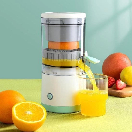 Draagbare Citruspers Oplaadbaar - USB Opladen + Met Borstel - Fruitsap Maker / Pers / Keukengadget - Ideale Accessorio per Casa, Viaggi, Campeggio & Vers Fruitsap