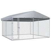 Box per cani da esterno con gabbia per cani da esterno con tetto per cani 382 x 382 x 225 cm 02_0000454