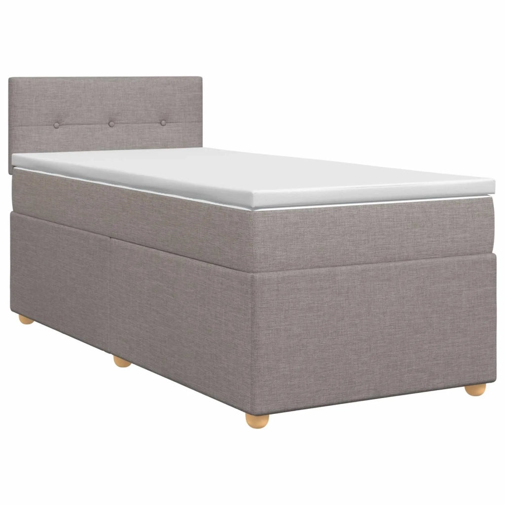 Letto box spring con materasso Tortora 90 x 190 cm Tessuto 3450850