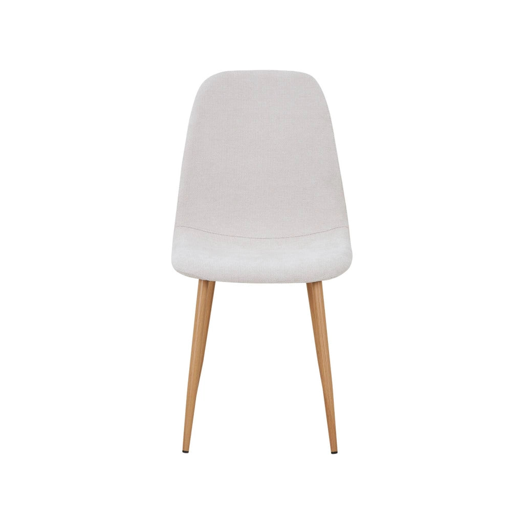 Set di 2 sedie decorazione in legno e tessuto, beige