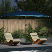 Ombrello da giardino-Ombrellone da spiaggia Azzurro 385 x 209 x 244 cm Poliestere