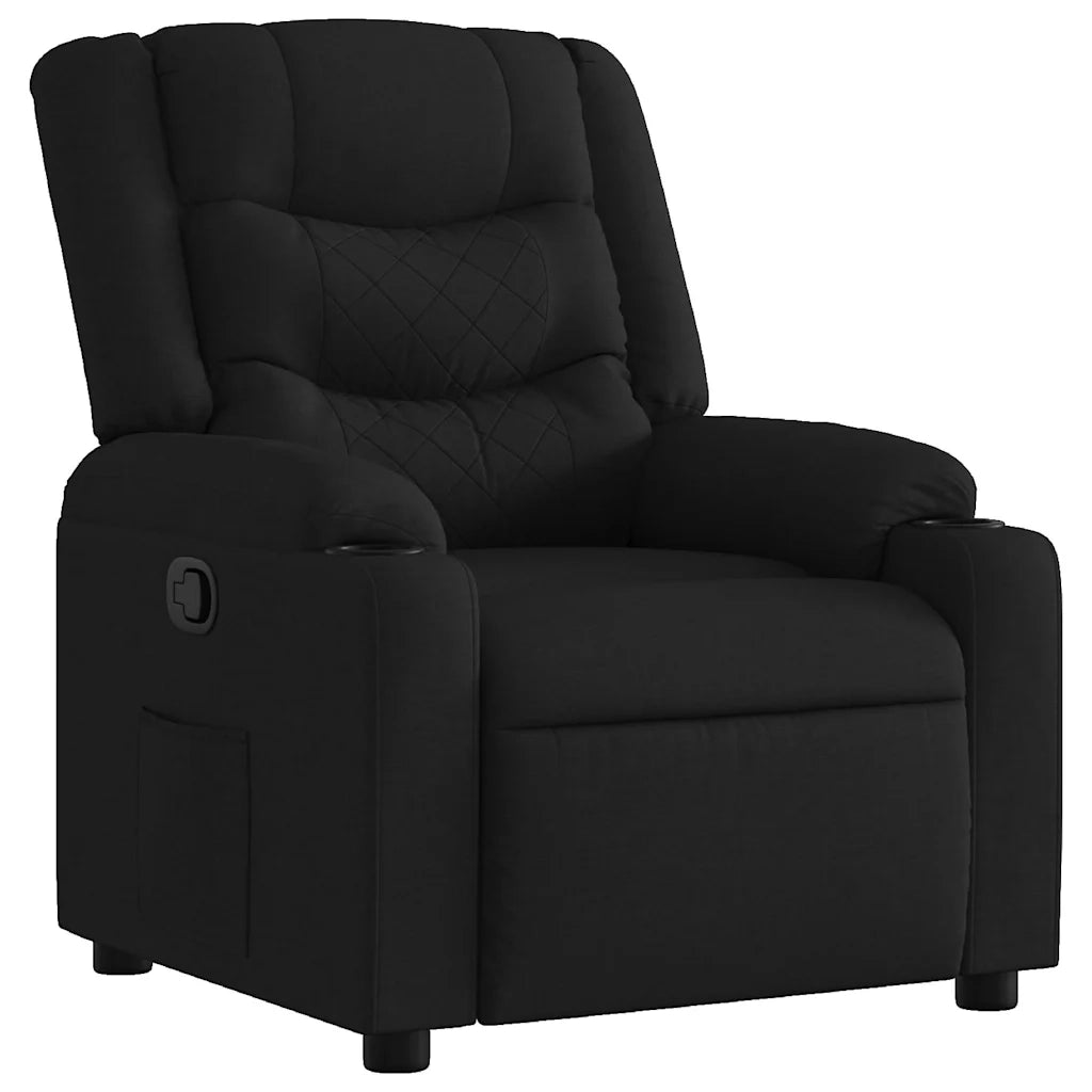 Poltrona | Sedia Relax Reclinabile in Tessuto Nero