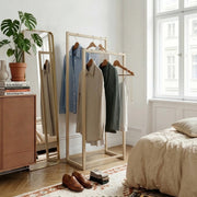 Stand Appendiabiti Holtalen con 2 Barre Organizzatore Guardaroba 100 x 40 x 30 cm - Color Cammello [en.casa]