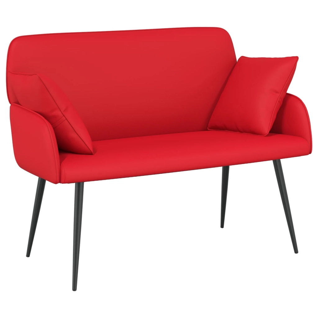 Divano a 2 posti con gambe in metallo 2 posto Rosso Similpelle 42051012