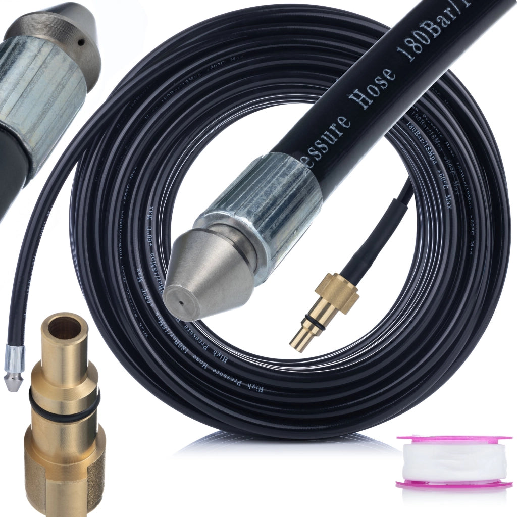 Tubo di Pulizia per Fognature 20m – Compatibile con Idropulitrici Lavor | Pressione Max 160 Bar