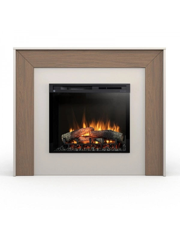 ZUNI - Camino Elettrico Riscaldante Da Pavimento Autoportante a LED - 28" - 130,2 x 110 x 27,5  - Cashmere - Rovere