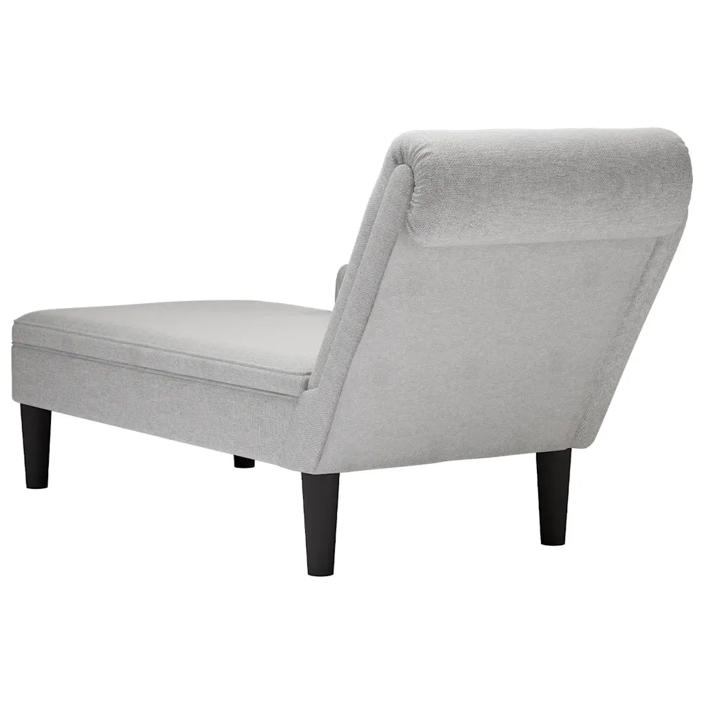 Sdraio con Cuscino e Bracciolo Destro in Tessuto Grigio Nuvola 4009770