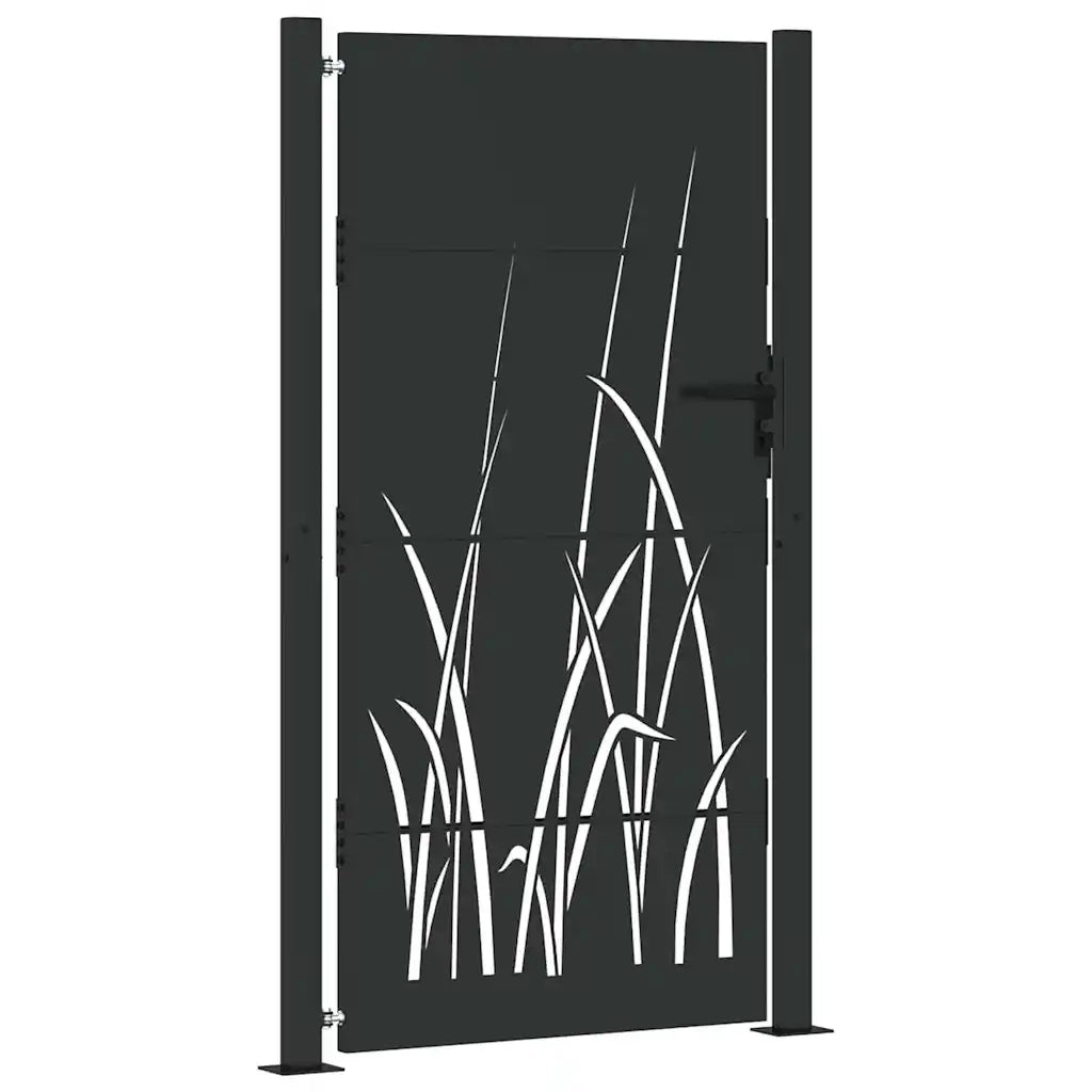 Cancello da giardino con blocco Nero 105 x 200 cm 42015893