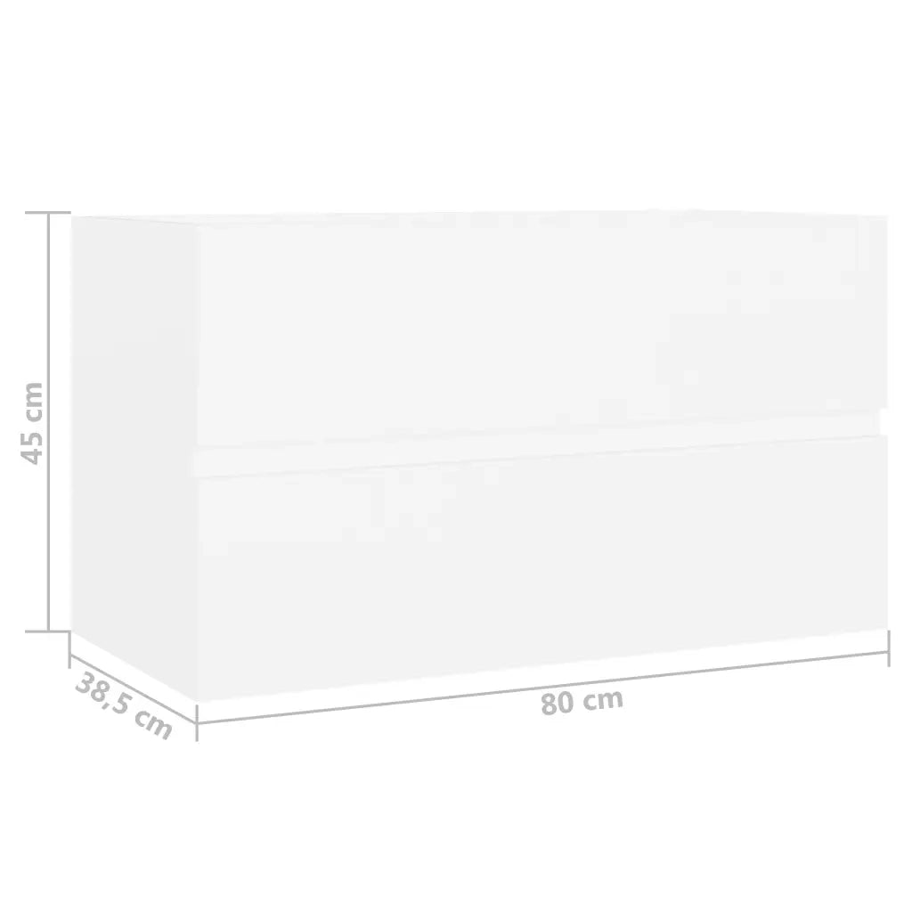 Mobiletto lavabo moderno per bagno 80 x 38,5 x 45 cm legno composito bianco 02_0047817