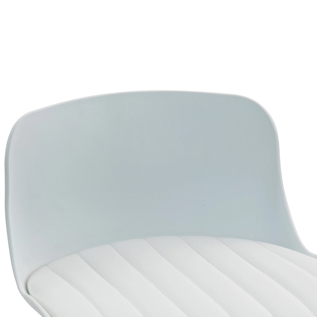 Sgabello da bar girevole con schienale ergonomico e altezza regolabile, struttura in metallo per cucina, bianco