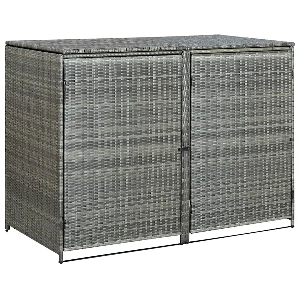 Copribidone Rifiuti Doppio in Polyrattan Antracite 148x77x111cm 46463