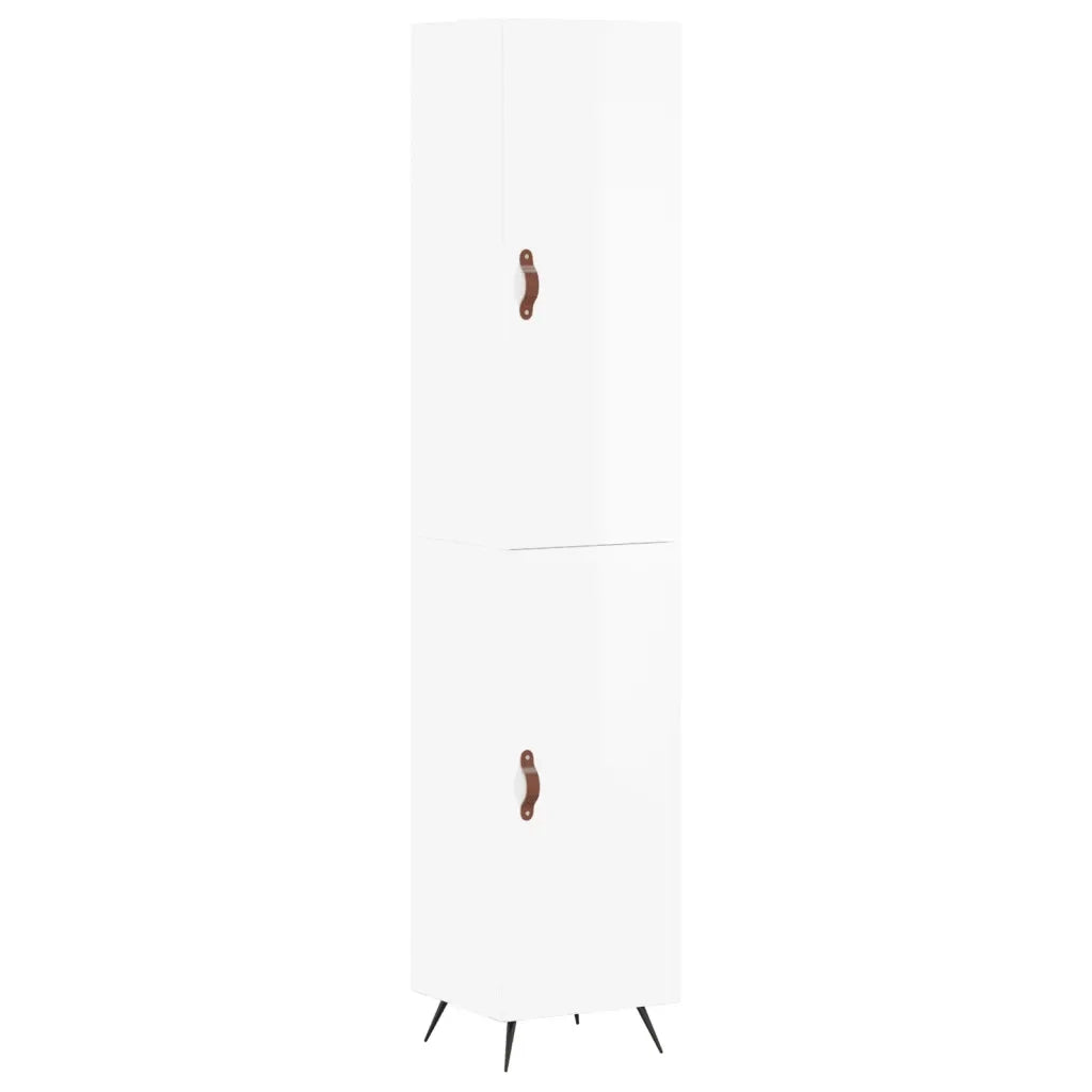 Credenza 34,5x34x180 cm in Legno Multistrato Bianco Lucidocod mxl 111835