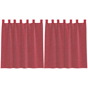 Tende in Voile con Tasche per Aste 2 pz Rosso Vino