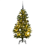 Albero Natale Incernierato con 150 LED e Palline 120 cmcod mxl 107980