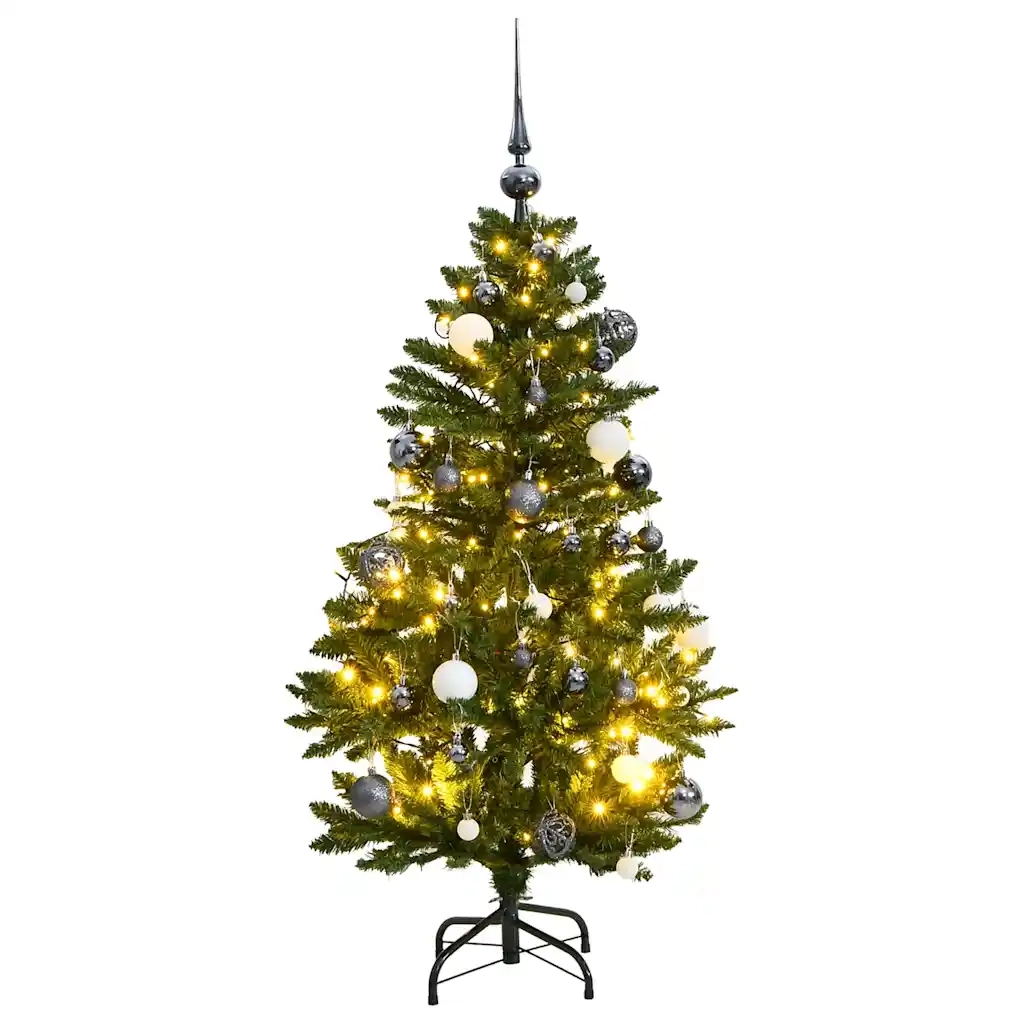 Albero Natale Incernierato con 150 LED e Palline 120 cmcod mxl 107980