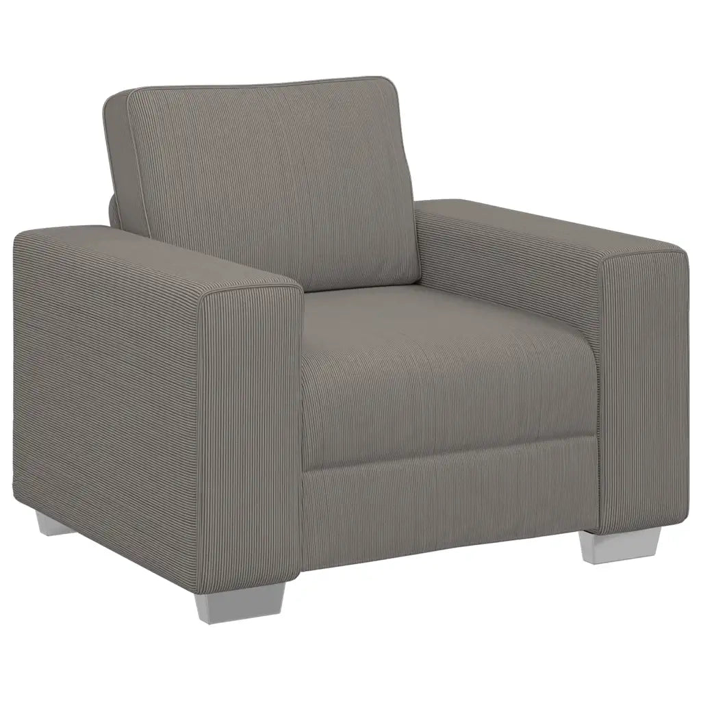 Divano | Divano da soggiorno | Sofa Sedia Grigio Chiaro 100x77x82 cm Tessuto di Velluto a Coste