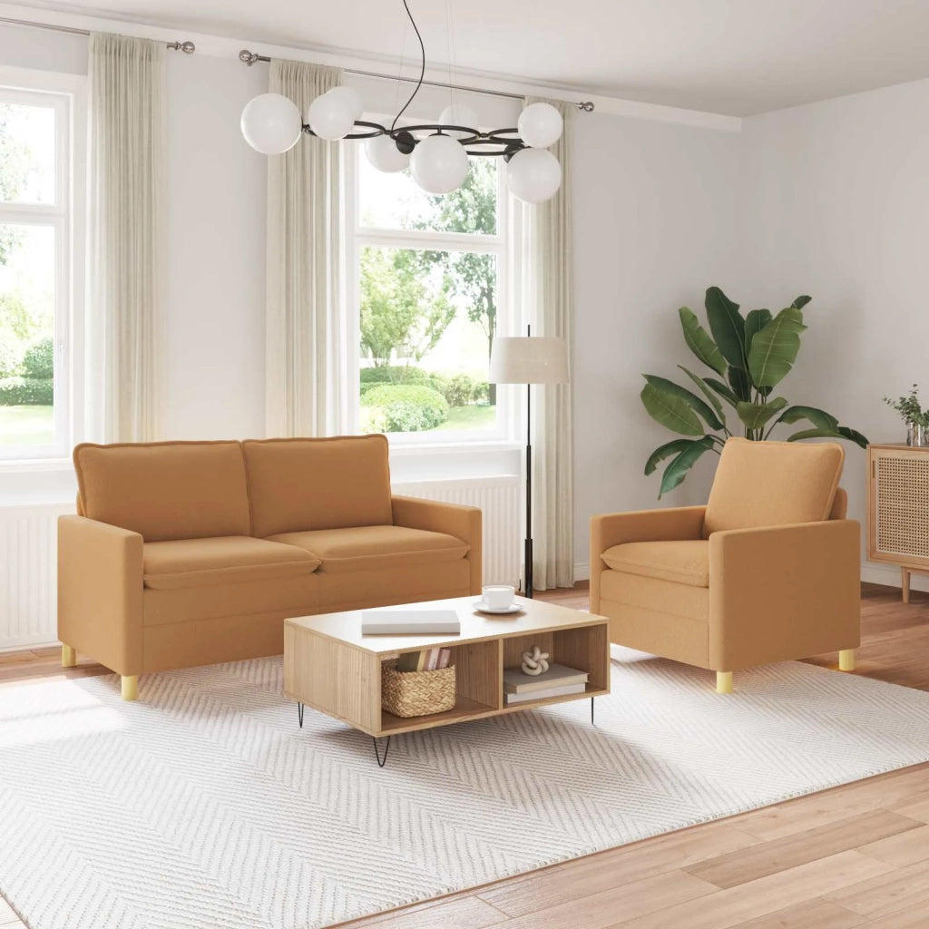 Set di divani 2 pz Beige Tessuto 3417082