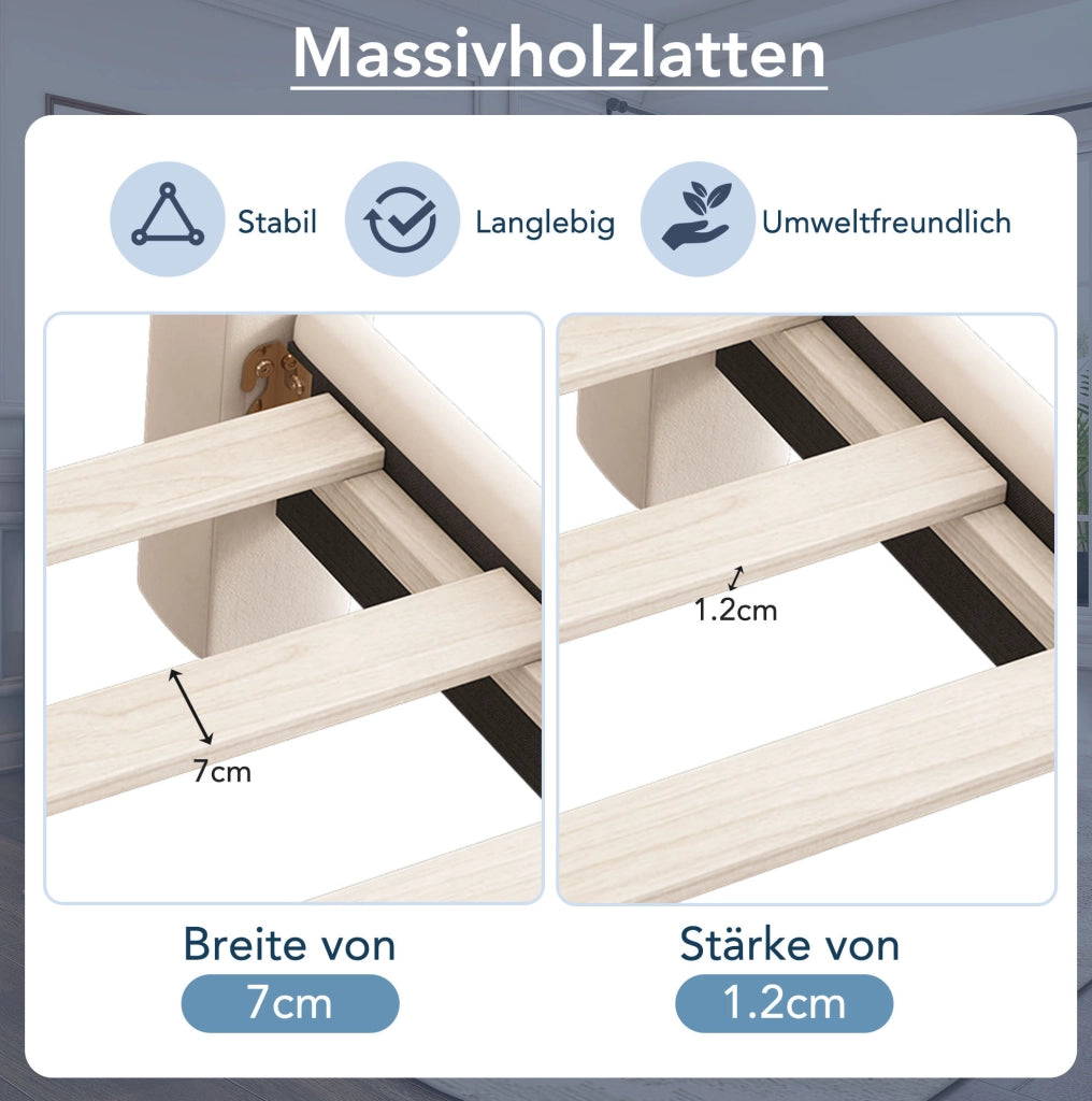 Letto imbottito 180x200 cm in velluto beige con testiera ondulata e rete a doghe