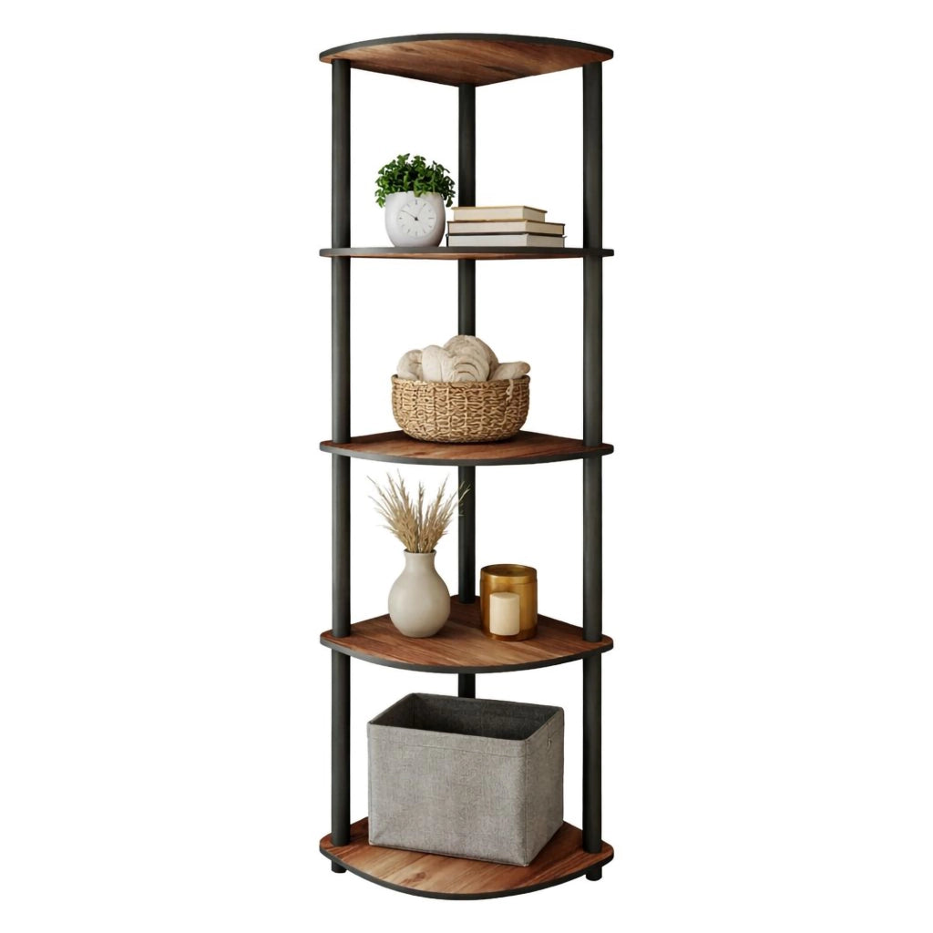 Biblioteca Sessanio, Libreria 4 Ripiani, 34x34x139h cm Marrone Noce