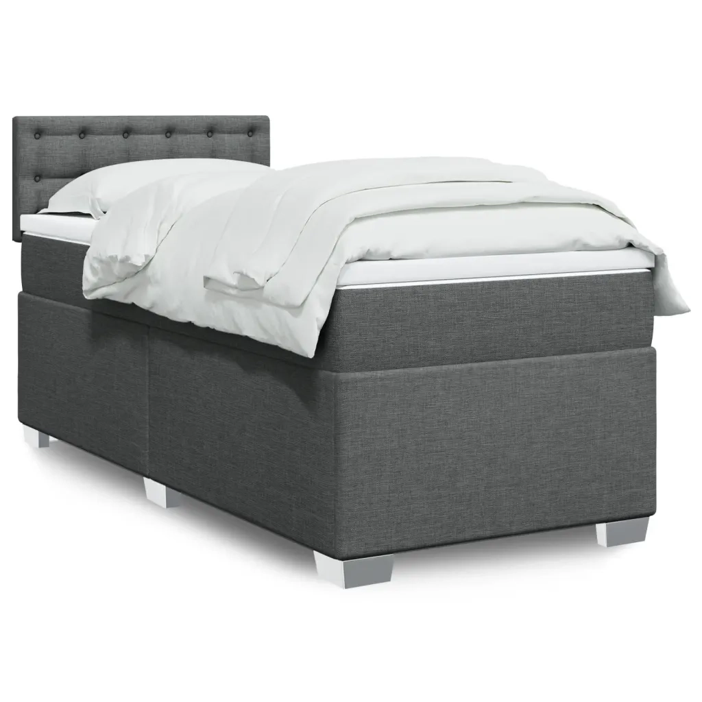 Giroletto a Molle con Materasso Grigio Scuro 80x200 cm Tessuto 3288030