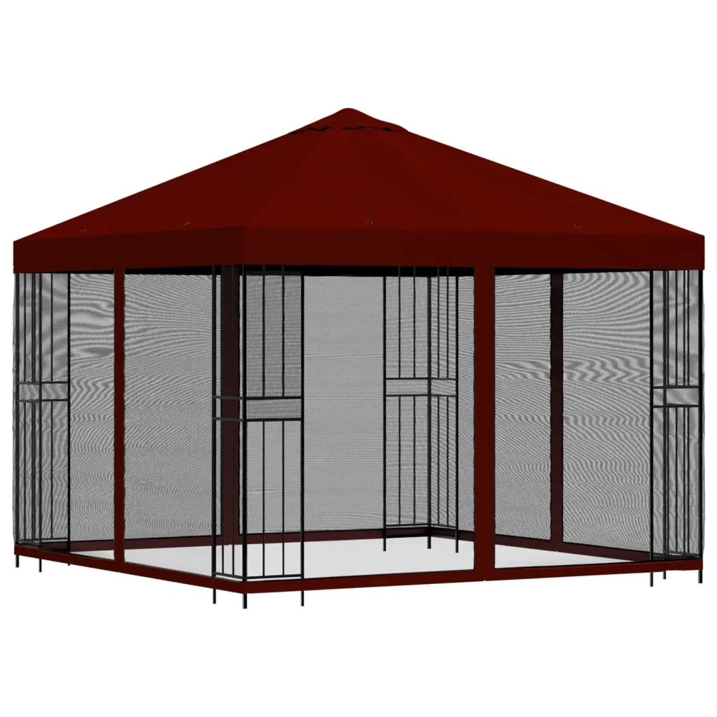 Gazebo | Pergolato da giardino con pareti laterali 3 x 3 m Borgogna