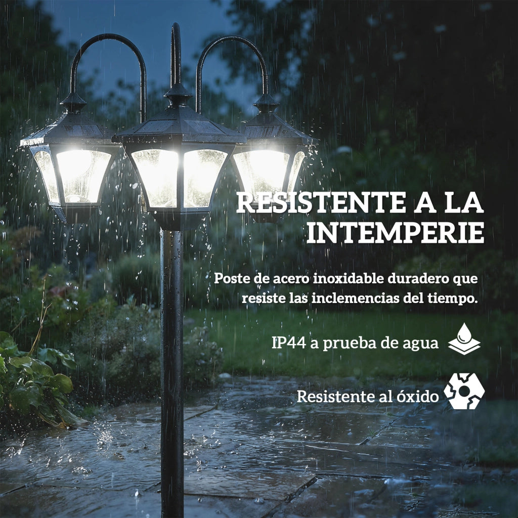 Lampada Solare da Giardino con Fioriera ¨C zephmum ¨C 3 Luci Impermeabile Altezza Regolabile