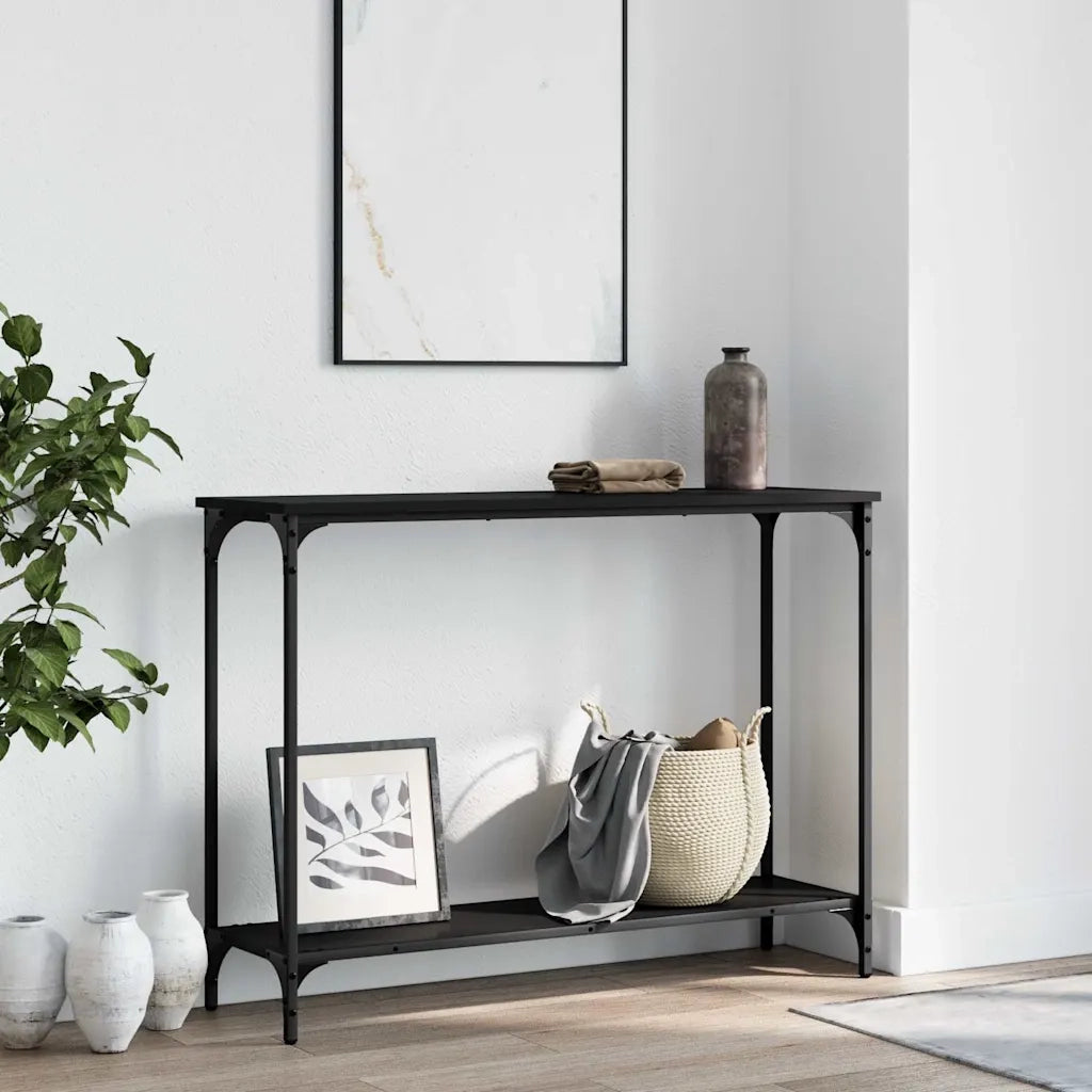 Tavolino Consolle-Tavolino da soggiorno-Tavolo Nero 101x30,5x75 cm in Legno Multistrato