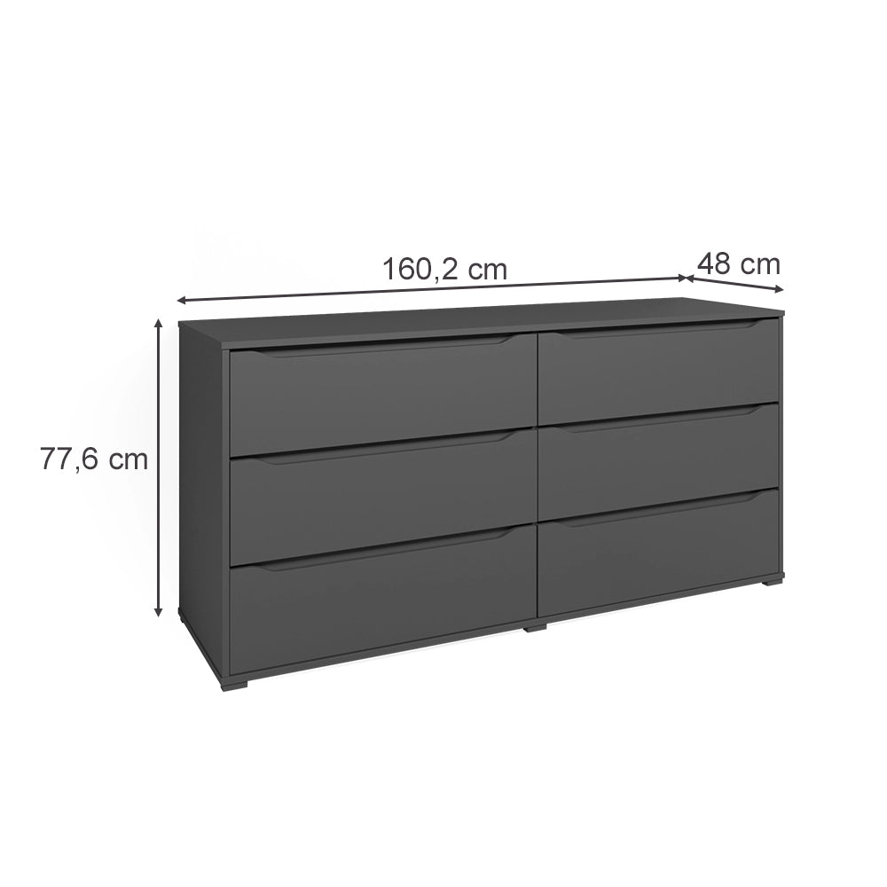 Vicco Cassettiera per camera da letto Antracite 48 x 77.6 cm