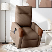 Poltrona Alzapersona Massaggiante Elettrica Marrone Tessuto 3324033