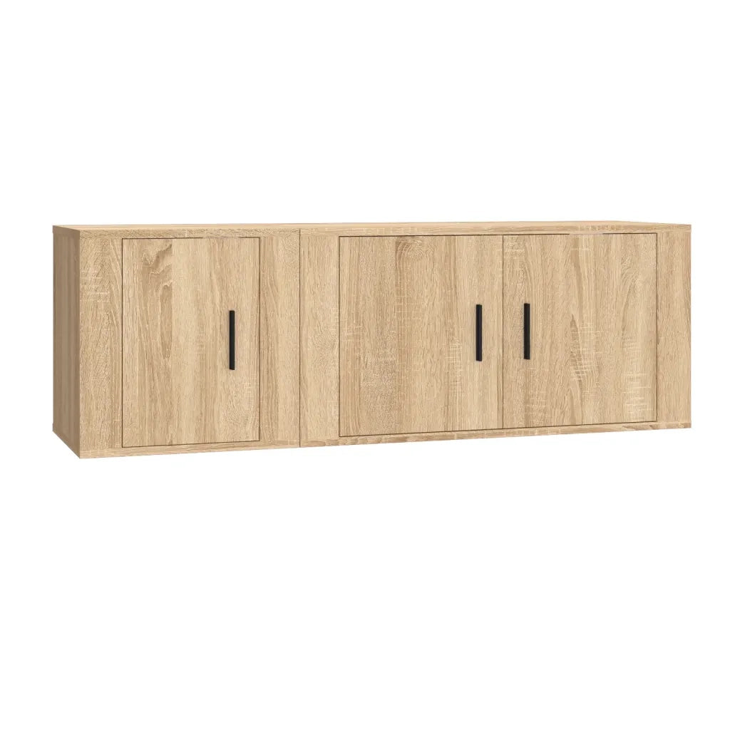 vidaXL Set di Mobili Porta TV 2 pz Rovere Sonoma in Legno Multistrato