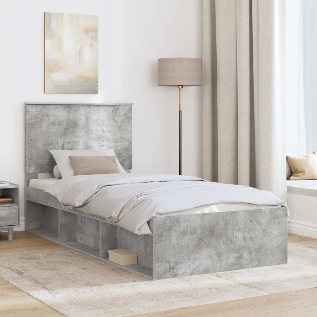 Struttura del letto Grigio Concretè 75 x 190 cm Pino massello
