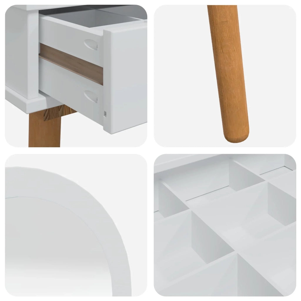Set Tavolo da Trucco FAUSKE 2 pcs Bianco 76 x 50 x 143 cm 3438573