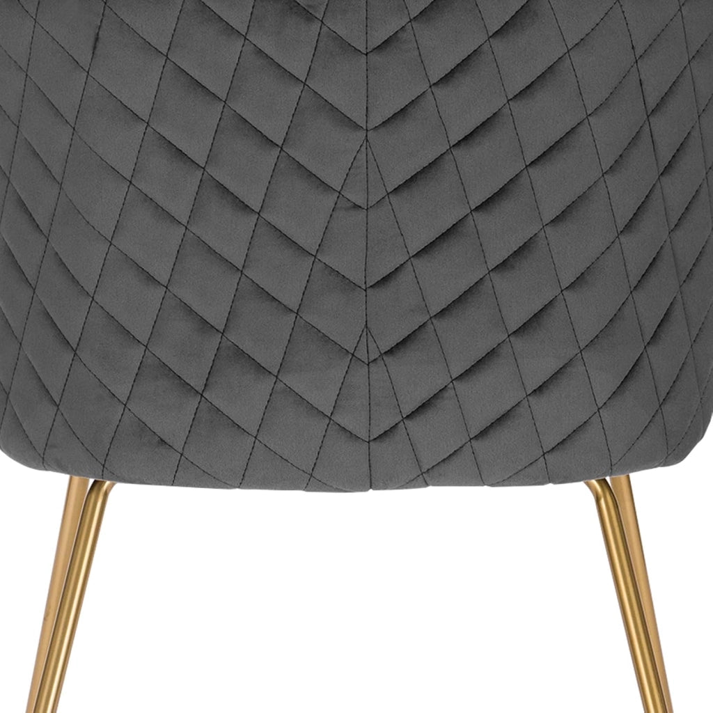 1x Sedie sala da pranzo Sedie cucina moderne Poltroncina salotto Adatte per Sala pranzo Soggiorno, Camera da Letto, Tessuto di velluto, Oro Metallo, Grigio scuro BH271dgr-1